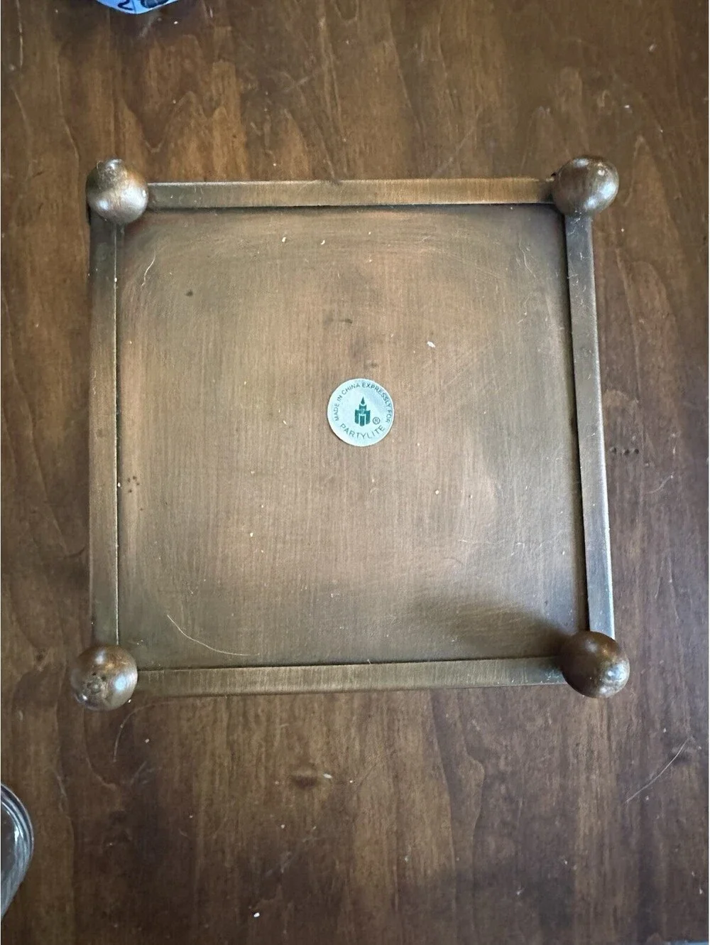 PartyLite Copper Floral Candle Holder Metal Lantern Votive Tealight Glass Insert
